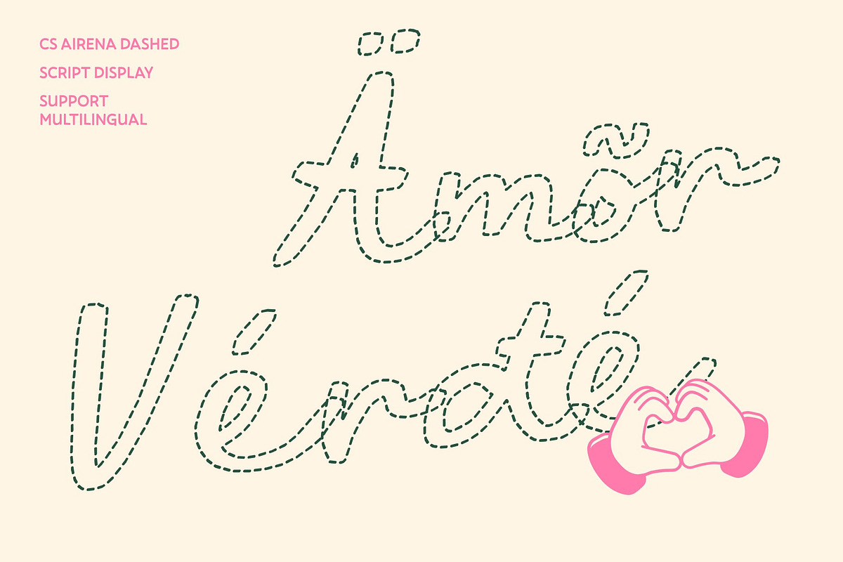 CS Airena Dashed, a Script Font by Craft Supply Co. (Photo 7 of 8)