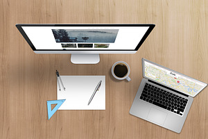 8 Office Desk Top View Photo Bundle