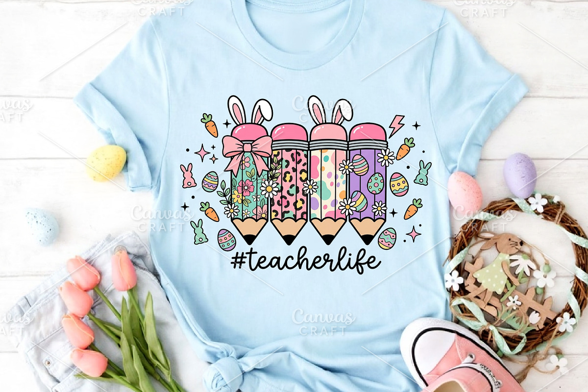 Easter Teacher Pencil PNG, an Illustration by Canvas Craft (Photo 5 of 6)