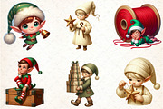 Christmas Elf Clipart, an Illustration by DreamCafeArt (Thumbnail 5 of 5)