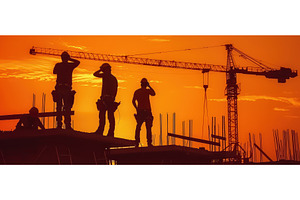 Construction workers silhouetted, an Industrial Photo by piter.goskov