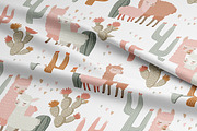 Llama Land Kids Pattern, a Pattern Graphic by PROTEA Watercolor Studio (Thumbnail 5 of 6)