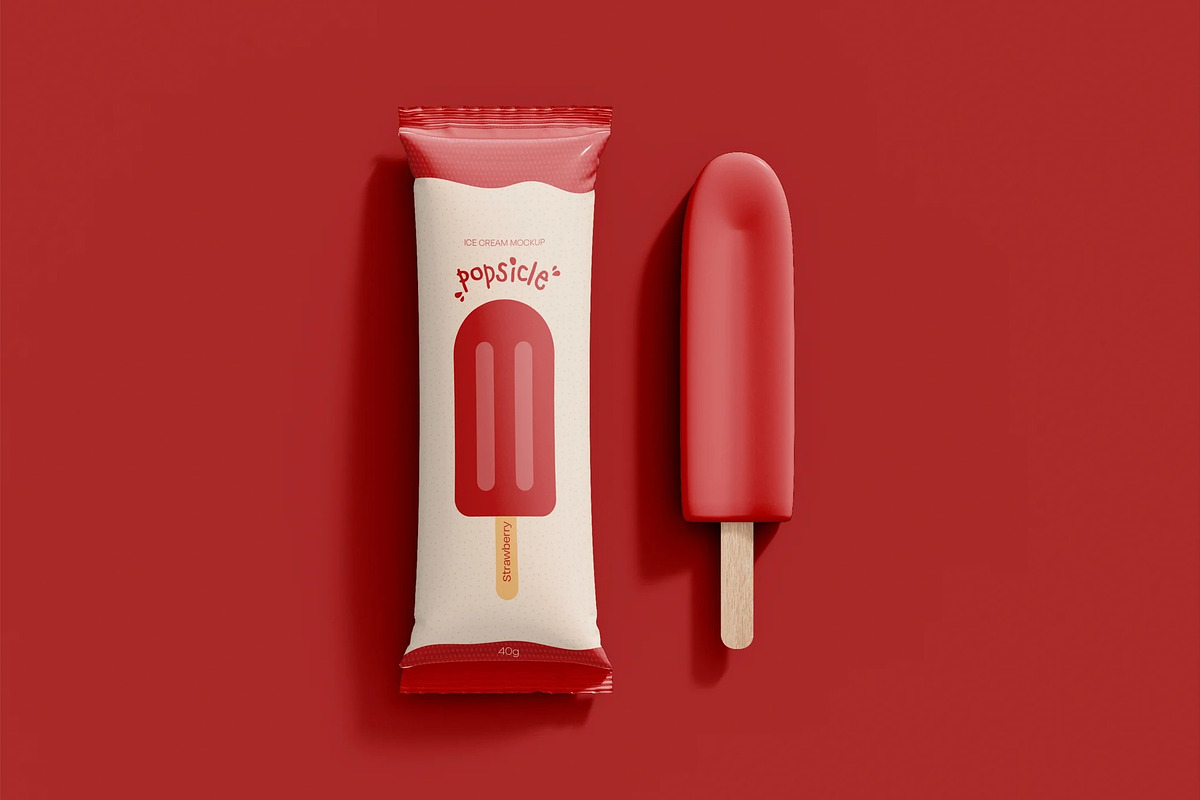 Ice Cream Popsicle Mockup, an Advertising Mockup by skybluecreative (Photo 2 of 2)