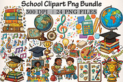 School Clipart PNG Bundle, a Transportation Illustration by Digital Artistic99 (Thumbnail 1 of 9)