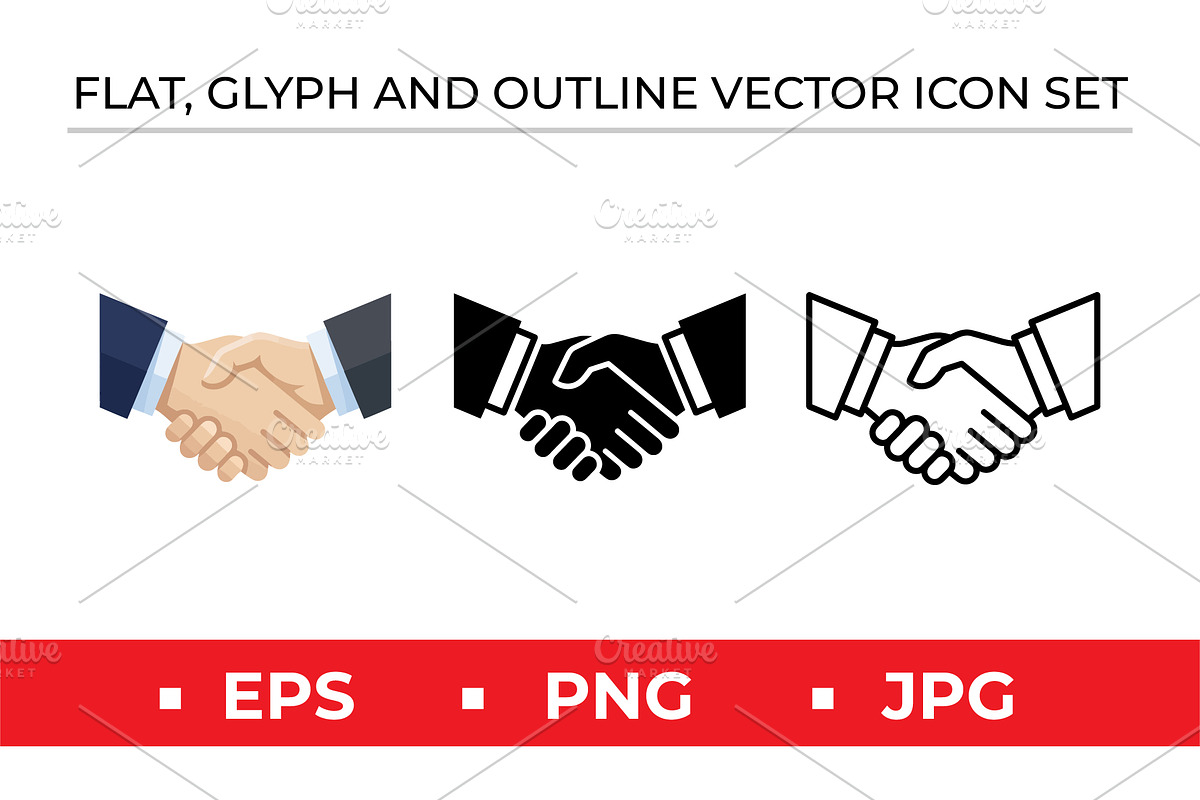 Handshake Icons Vector Color Black, an Outline Icon by Artonix (Photo 1 of 2)