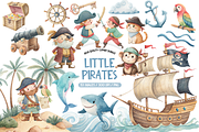 Little Pirates Clipart, an Object Illustration by TatiMockup (Thumbnail 1 of 7)
