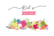 Kids fruit elements And LOGO element, a Decorative Illustration by MooBeer (Thumbnail 1 of 8)