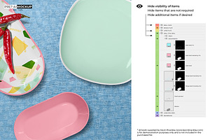 Ceramic Plates, Bowls Mockup