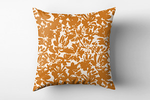 Hand Painted Ocher Flowers