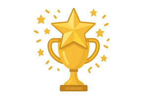 Bright golden trophy with a star, an Object Illustration by ZinetroN