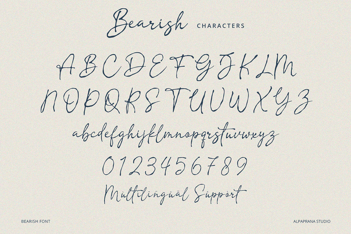 Bearish - Handwritten Script Font, a Handwritten Font by Alpaprana (Photo 8 of 9)