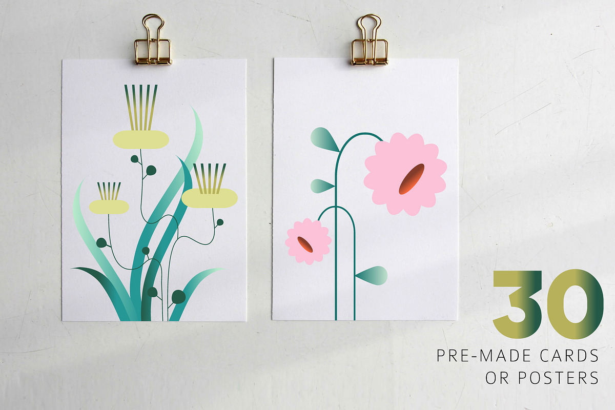 Gradient Flowers: posters, elements, an Object Graphic by Lena Nikolaeva (Photo 3 of 17)