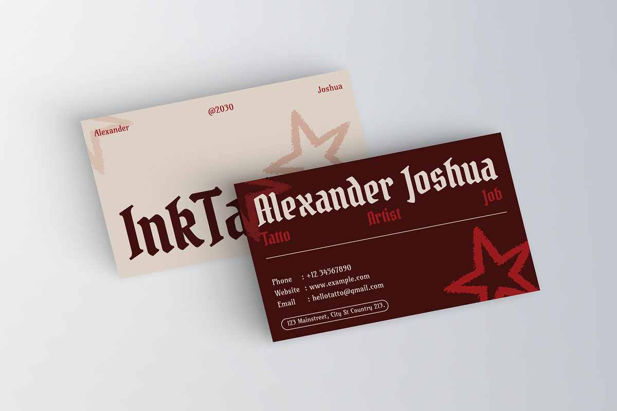 Red Tatto Artist Business Card, a Business Card Template by Annora Studio (Photo 2 of 6)