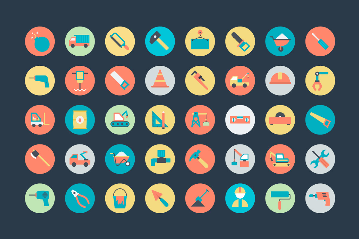 100+ Flat Construction Icons, a Duotone Icon by Vectors Market (Photo 2 of 4)