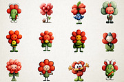 Whimsical Easter flower character, an Illustration by RobertsArt (Thumbnail 2 of 5)
