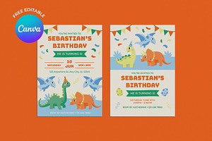 Dinosaur Birthday Invitation, an Invitation Template by Abstracto-Create
