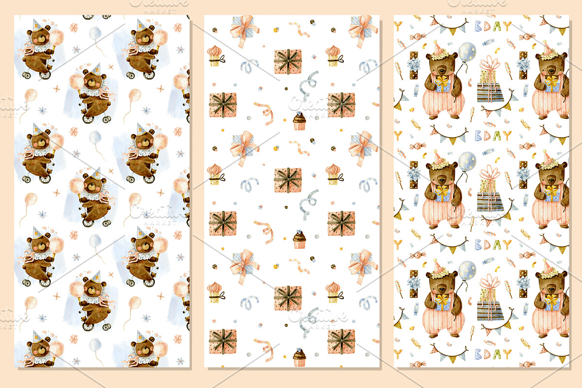 Birthday party. Cute forest animals., an Animal Illustration by babenkoirusa (Photo 12 of 22)