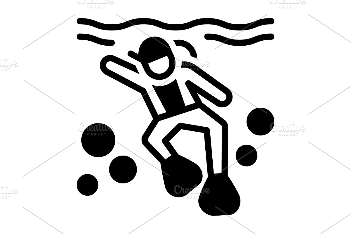 Diving plunge solid icon, a Solid Icon by Creative priyanka