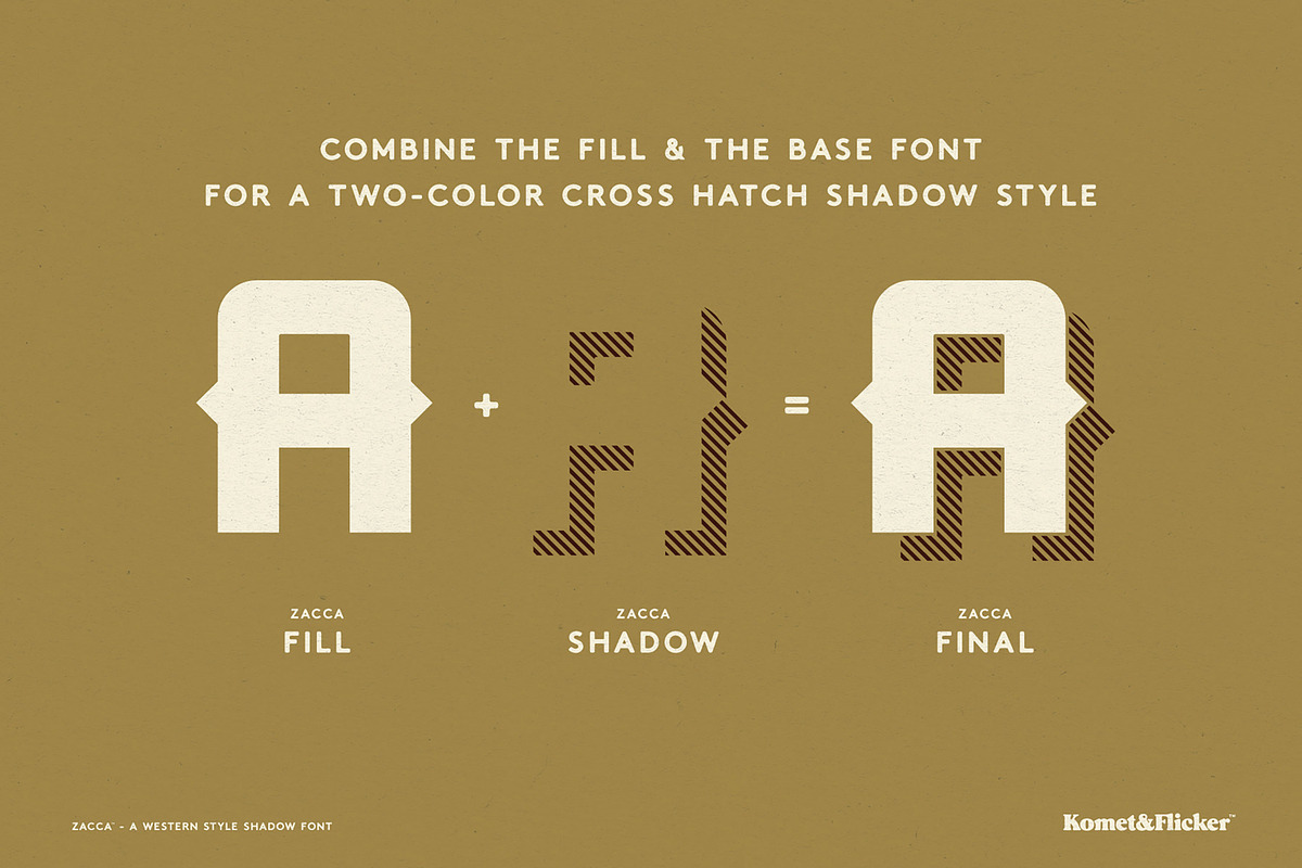 Zacca - A Western Shadow Font, a Sans Serif Font by Komet & Flicker (Photo 12 of 13)