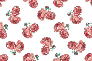 Rosy Peony Pattern.