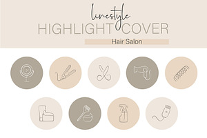 Icon Design Set Hair Salon