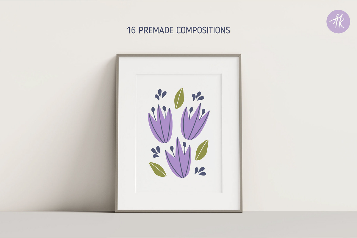 Abstract Flowers Hand Drawn Set, an Object Graphic by Alena Koval (Photo 3 of 11)