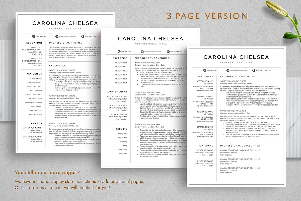 Resume/CV Template - CAROLINA, a Resume Template by TheStandOutResume (Photo 4 of 10)