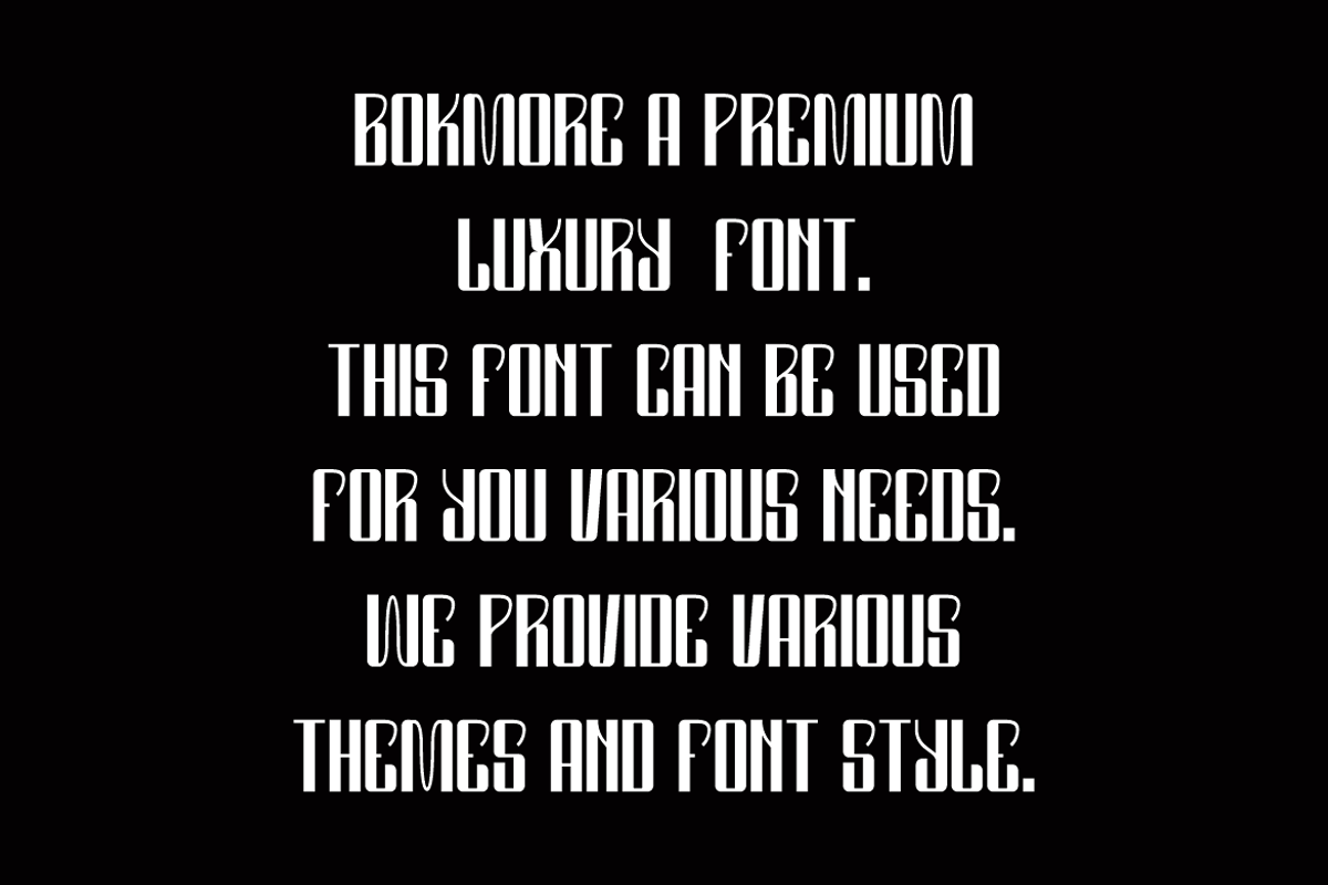 Bokmore - Luxury Bold Font, a Sans Serif Font by Iqsiart Studio (Photo 4 of 6)