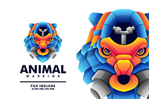 Animal Warrior Colorful Logo