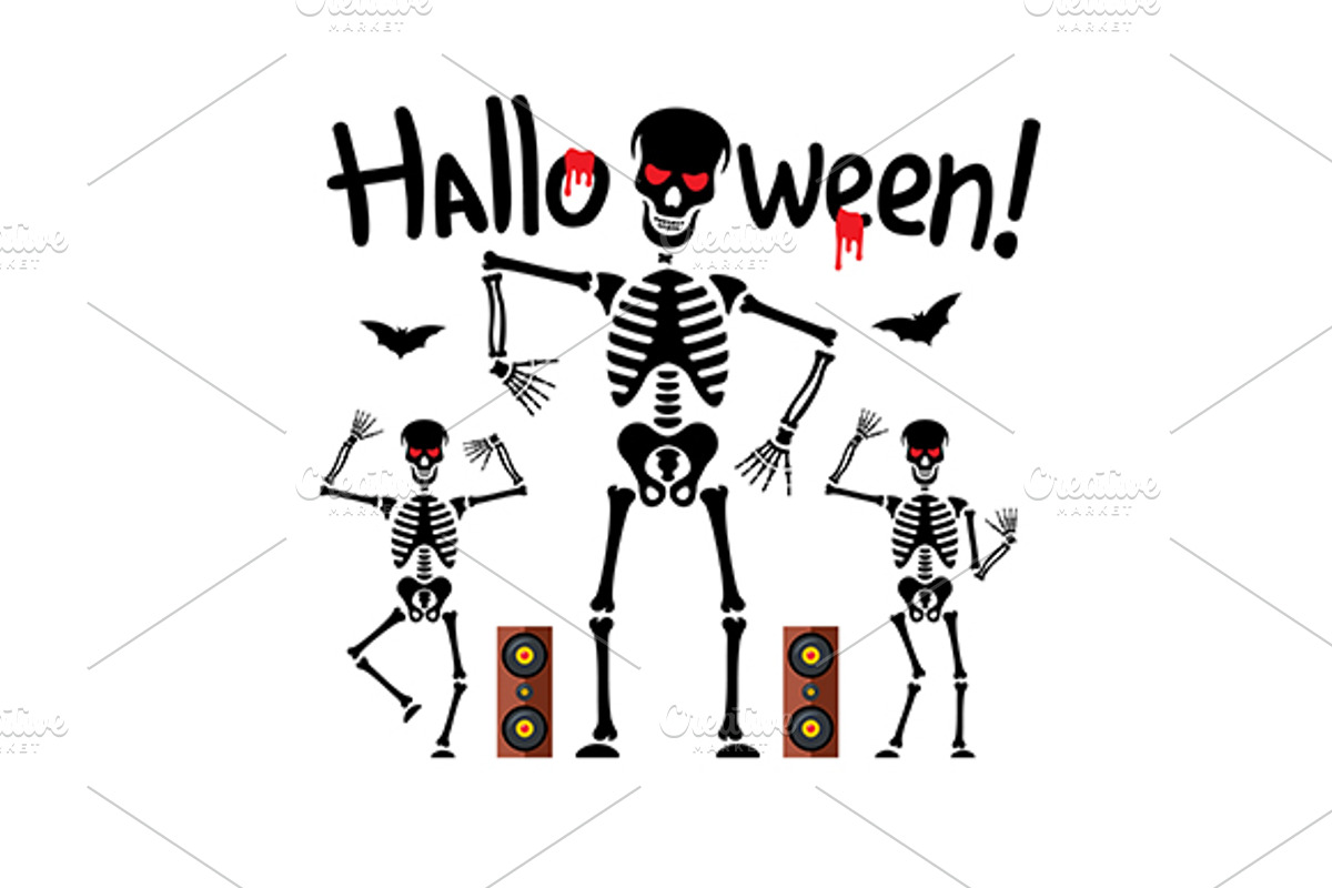 Dancing skeletons, an Illustration by Steinar Logo