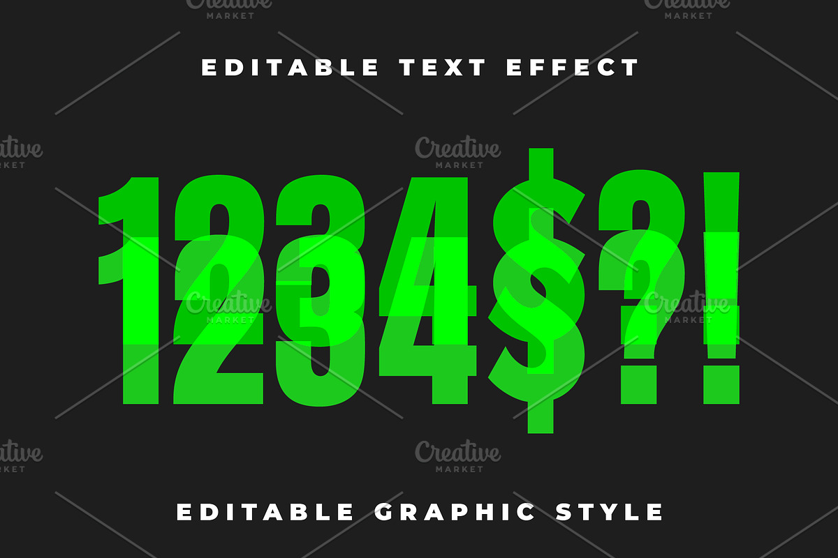 Bold Green Overlay Text Effect preview 2