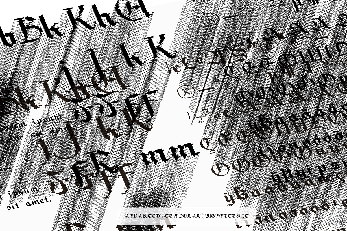 Pixel Fraktur Blackletter, a Blackletter Font by cromatixclassroom (Photo 2 of 9)