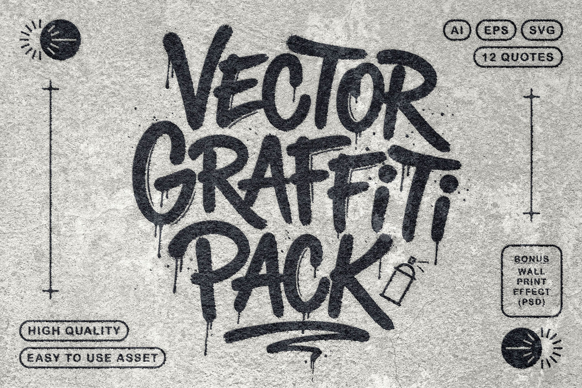 Graffiti Vector Pack + PSD Effect, an Object Graphic by pixelbuddha.net (Photo 1 of 4)