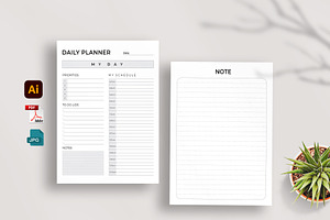 Editable Daily Planner KDP Interior