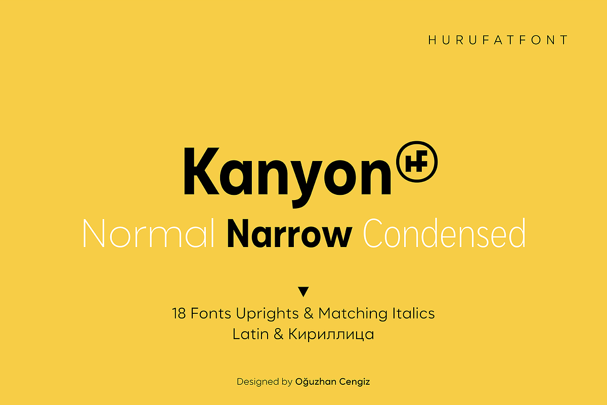 Kanyon Narrow, a Sans Serif Font by Hurufatfont (Photo 1 of 11)