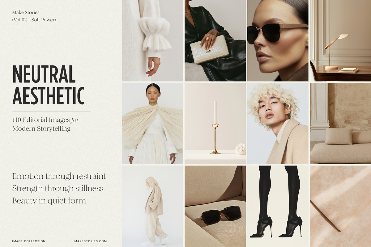 Neutral Minimalist Editorial Images, a Beauty & Fashion Photo by Make Stories Studio (Photo 1 of 17)