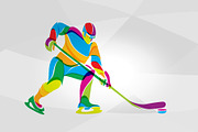 Abstract Silhouette Hockey Player, an Illustration by Kluva's Wavy Silhouettes (Thumbnail 1 of 2)