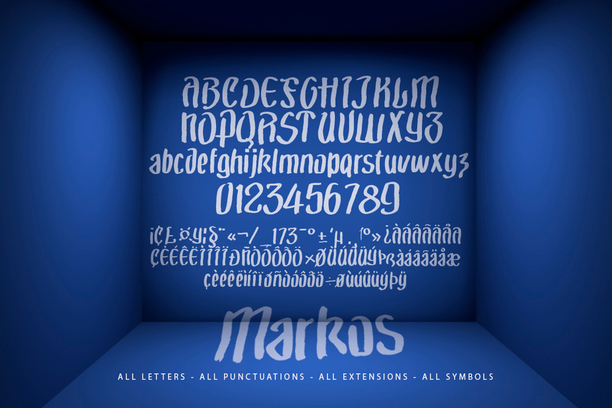 Markos Brush Typeface preview 3