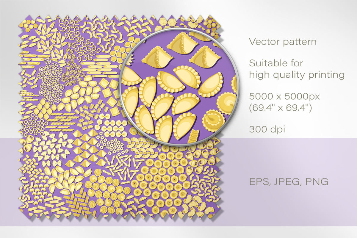 Seamless pattern of Italian pasta 2, a Pattern Graphic by Yummy (Photo 2 of 8)