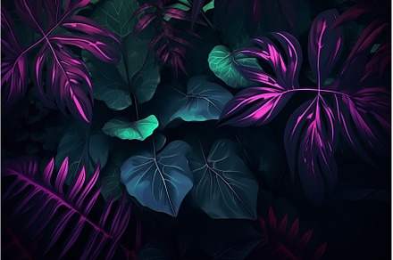 Tropical neon green leaves. Generate, a Nature Photo by Ylivdesign