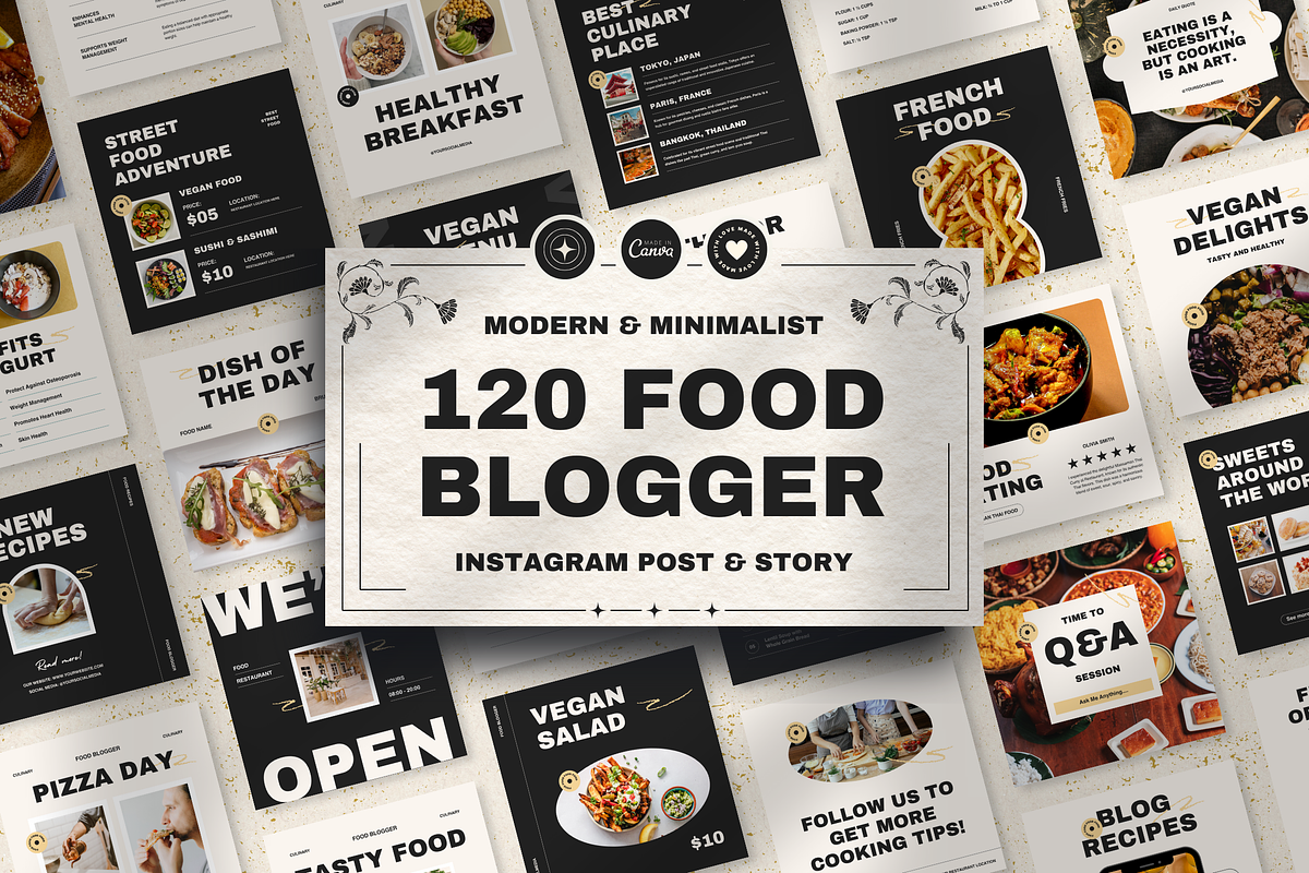 120 Food Instagram Template Canva, a Social Media Template by Branding Victory STD (Photo 1 of 9)