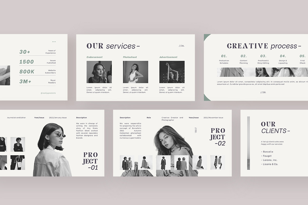 Evita Fashion Magazine Presentation, a Presentation Template by peterdraw (Photo 3 of 8)