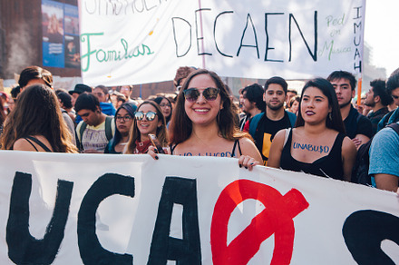 Students protest education profit featuring authority, beautiful, and beauty