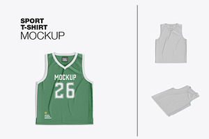 Flat Basketball Jersey Mockup