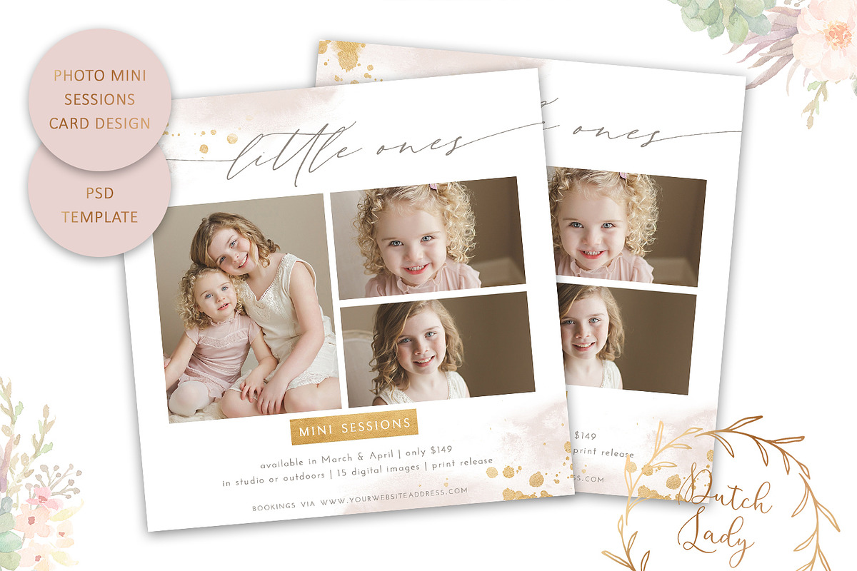 PSD Photo Session Card Template #52, a Card Template by The Dutch Lady ...