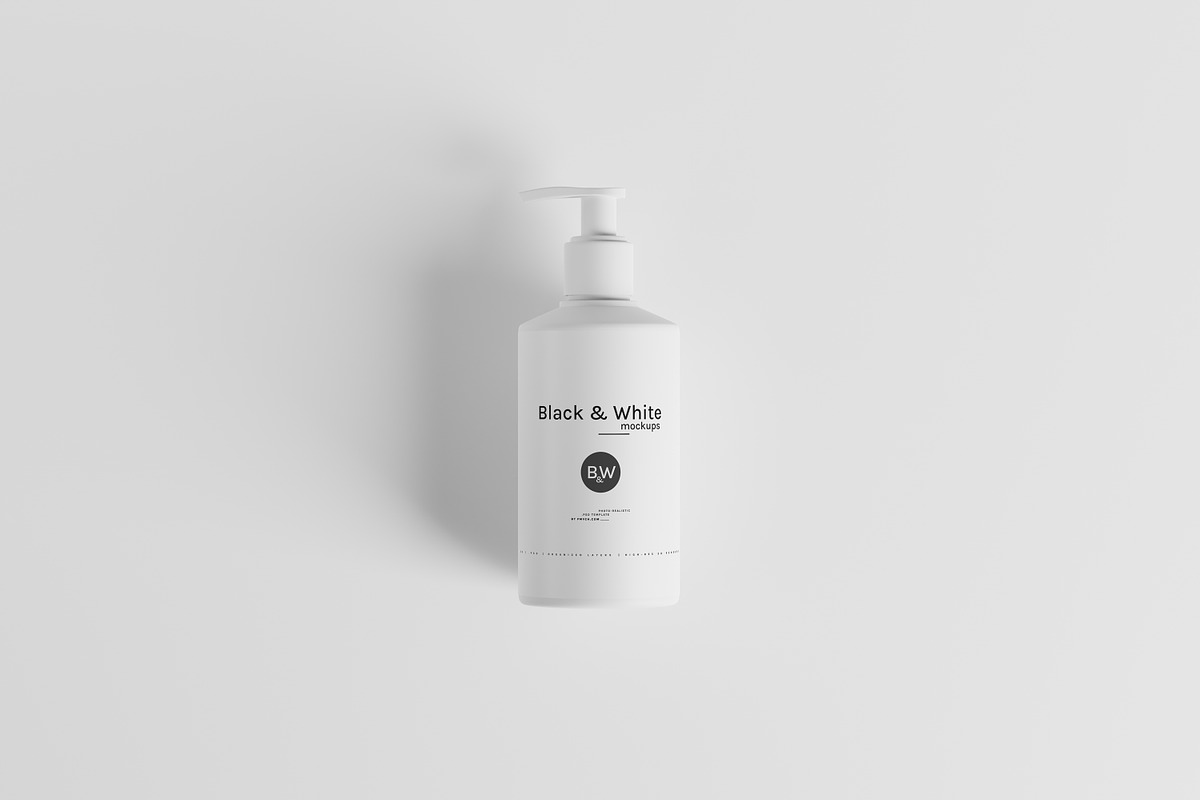 Black & White Mockups - Pump Bottles, a Packaging Mockup by pmvch (Photo 80 of 160)