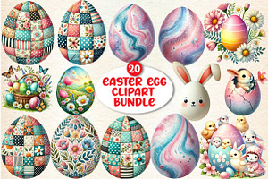 Easter Egg Sublimation Clipart Bundl, an Illustration by DreamArtGraphic