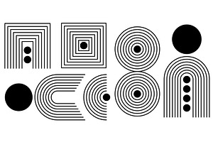 Abstract line compositions with arch, an Object Illustration by art PVP - market