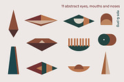 Abstract Modern faces. Geometric set, an Object Graphic by lisa_kalev (Thumbnail 8 of 10)