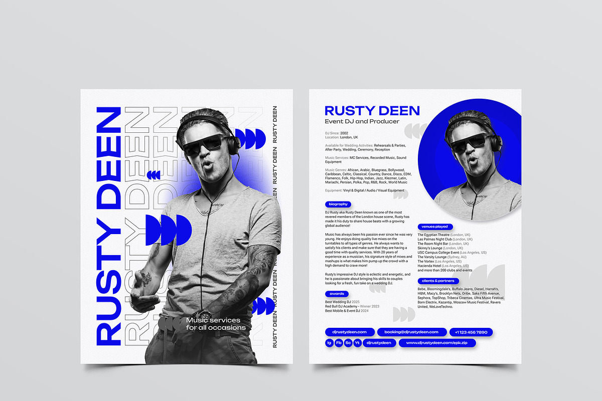 Club DJ Press Kit Template Pack, a Resume Template by vinyljunkie (Photo 3 of 9)
